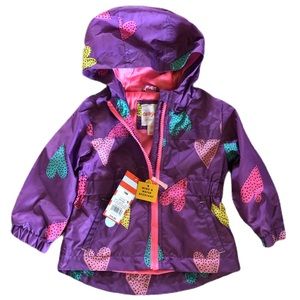 HP 🎉 Cat & Jack Hearts Hooded Rain Jacket